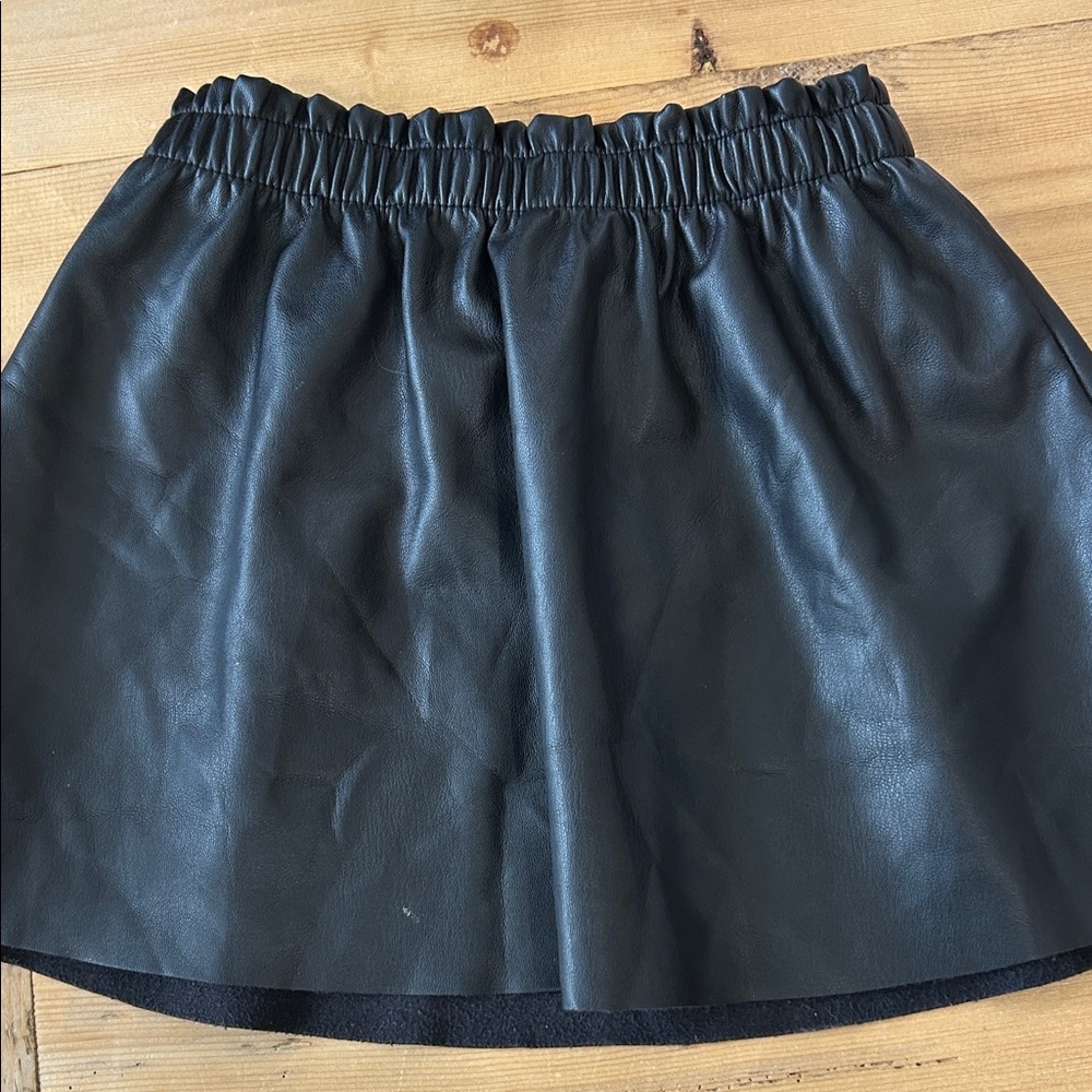 Isaac Mizrahi Black Vegan Leather Elastic-Waist Mini Skirt